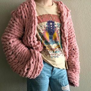 Handmade crocheted cardigan sweater